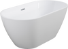 Smooth White Acrylic Freestanding Soaking Bathtub with Chrome Overflow and Drain, cUPC Certified - 67*29.53 22A09-67
