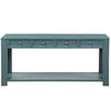 Console Table for Entryway Hallway Sofa Table with Storage Drawers and Bottom Shelf (Dark Blue)