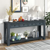TREXM Console Table/Sofa Table with Storage Drawers and Bottom Shelf for Entryway Hallway (Navy)