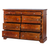 Sideboard with 9 Drawers and Wooden Frame, Cherry Brown