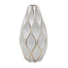 Elegant White Ceramic Vase with Gold Accents - Timeless Home Decor