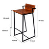 35 Inch Industrial Style Acacia Wood Barstool with Metal Frame, Brown and Black