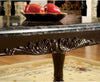 Traditional Espresso Solid wood Sofa Table Faux Marble Top Intricate design