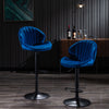 Bar Stools Set of 2 - Adjustable Barstools with Back and Footrest, Counter Height Bar Chairs for Kitchen, Pub -Blue