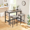 Bar stool set 2PC （Grey+Black,16.1’’W*12.2’’D*28.7’’H）
