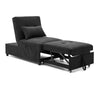 Folding Ottoman Sleeper Sofa Bed, 4 in 1 Function, Work as Ottoman, Chair ,Sofa Bed and Chaise Lounge for Small Space Living, Black (44” x 26” x 33”H)