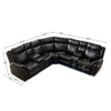 Power reclining Sectional W/LED strip Black Color