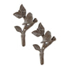 Cast Iron Birds with Leaves Wall Hooks - Set of 2