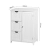 White Floor Storage Cabinet with 3 Large Drawers and 1 Adjustable Shelf