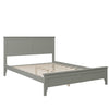 Modern Gray Solid Wood Full Platform Bed