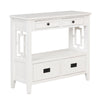 36'' Farmhouse Pine Wood Console Table Entry Sofa Table with 4 Drawers & 1 Storage Shelf (Antique White)