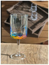 Designer Rainow Diamond Acrylic  Glasses Set of 4 (16oz), Premium Quality Unbreakable Stemmed Acrylic  Glasses for All Purpose Red or White