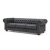 Classic Chesterfield Sofa Dark Grey Faux Leather