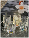 Designer Rainbow diamond Acrylic Drinking Glasses Hi Ball Set of 4 (17oz), Premium Quality Unbreakable Stemless Acrylic Drinking Glasses for All Purpose