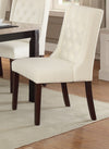 Modern Faux Leather White Tufted Set of 2 Chairs Dining Seat Chair