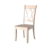 Casual White Finish Chairs Set of 2 Pine Veneer Transitional Double-X Back Design Dining Room Chairs