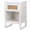 Wood Front White Side Table