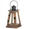 Rustic Wood Pyramid Candle Lantern - 12 inches