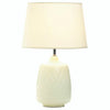 White Ceramic Table Lamp - Quilted Diamonds