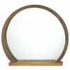 Round Wood Mirror with Shelf