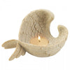 Stone-Look Angel Wings Tealight Candle Holder
