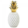 Porcelain Pineapple Jar with Gold Leaves