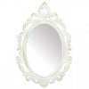Distressed Vintage-Look Ornate White Mirror