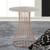 Rose Gold Accent Table with Whitewash Top