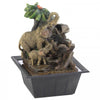 Elephants and Palm Tree Scene Tabletop Water Fountain