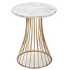 Santa Barbara Round Gold Accent Table with Whitewash Top