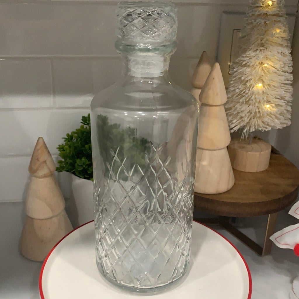 Elegant 9” H Vintage Looking Glass Decanter