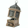 Flip-Top Wood Lantern with Drawer - 14 inches