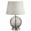 Gray Cracked-Glass Sphere Table Lamp