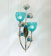 Peacock Bloom Candle Sconce - Double