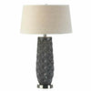 Porcelain Prism Table Lamp with Linen Shade
